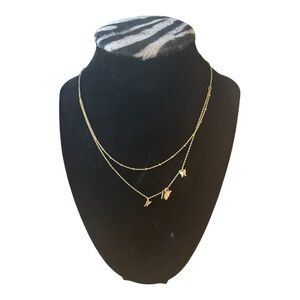 nOir Dainty Layered Butterfly Necklace (NWT)
